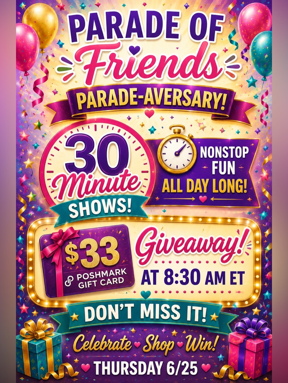 $3 STARTS PARADE OF FRIENDS 3 YEAR ANNIVERSARY THURSDAY 6/25 - Picture 4 of 5
